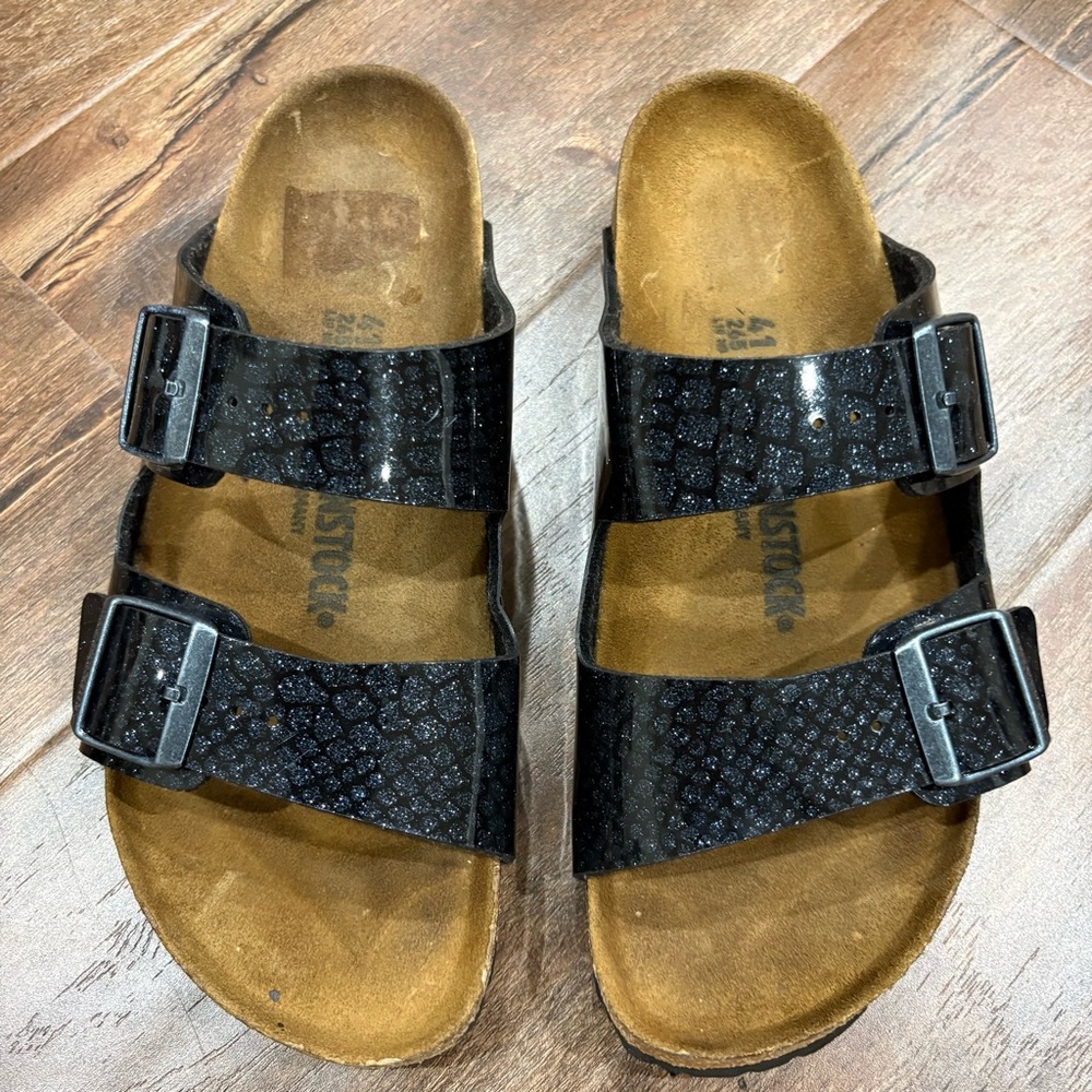 Birkenstock Arizona Magic Galaxy Black Glitter Slide Sandals EU 41 - Picture 8 of 9